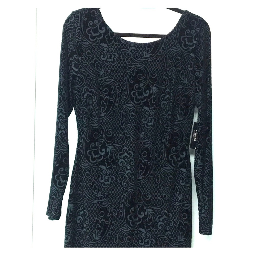 Guess Dress green black velvet NWT Sz 14